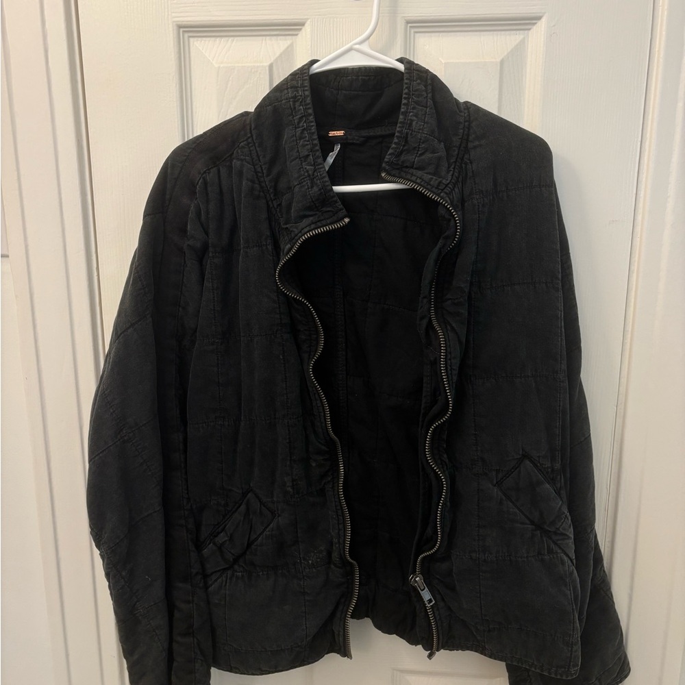 Free People Dolman Black Quilted Jacket